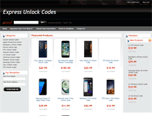 Tablet Screenshot of expressunlockcodes.com